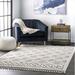 White 108 x 79 x 0.75 in Living Room Area Rug - White 108 x 79 x 0.75 in Area Rug - Corrigan Studio® Moroccan Lattice Tassel Area Rug - 7x9 Area Rug Off- Rugs for Living Room Bedroom, | Wayfair