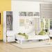 Everly Quinn Full Size Murphy Bed Wall Bed w/ Closet & Drawers Wood in White | 78.6 H x 65 W x 112.2 D in | Wayfair