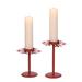 The Holiday Aisle® 2 Piece 8.25" H Metal Tabletop Pillar Holder Set Metal in Red | 8.25 H x 6 W x 5.5 D in | Wayfair