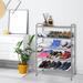 Ivy Bronx 5-Tier Stackable Shoe Rack, Expandable Adjustable Shoe Organizer Storage Shelf, High Capacity, Wire Grid, Silver in Gray | Wayfair