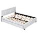 Red Barrel Studio® Queen Size Upholstered Platform Bed w/ Headboard & Twin Size Trundle, Black in White | 36 H x 62.8 W x 84.8 D in | Wayfair