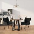 2 pz Sedia da Pranzo,Sedia Moderna per la Sala da Pranzo Nere in Velluto -IT58440 - Nero