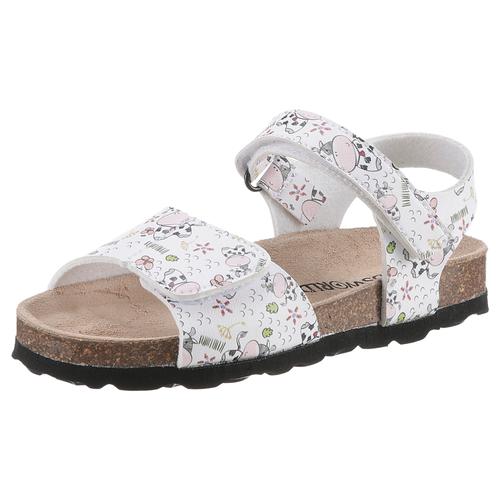 Riemchensandale KIDSWORLD Gr. 34, bunt (weiß bunt) Kinder Schuhe Sommerschuh, Sandalette, Klettschuh, mit praktischen Klettriemchen