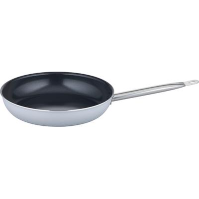 Bratpfanne GSW "Gastro Basic, Gastro-Qualität", grau (grau, schwarz), H:6,5cm Ø:28cm, Pfannen, PFAS-freien VITAFLON QUARZIT Antihaft-Versiegelung, Induktion Image
