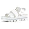 Keilsandalette GABOR, Damen, Gr. 37, silber (weiß, silberfarben), Glattleder, metallic, modisch, Schuhe, Sommerschuh, Sandale, Keilabsatz, mit drei Klettverschlüssen
