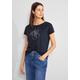 Shirttop STREET ONE Gr. 40, blau (deep blue) Damen Tops Shirttops