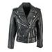 Ladies Women Black Red White Classic Biker Motorcycle Motorbike Hide Leather Jacket