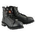 Milwaukee Leather MBM100 Men s Black Leather Lace-Up Motorcycle Boots with Side Zipper 7