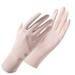 Sun Protective Gloves Ice Silk Cool Breathable Prevent Slip Summer UV Protection Gloves for Cycling Riding Driving Pink