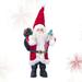 Christmas Santa Claus Figurine Ornament: Standing Santa Claus Figure Santa Statue Xmas Decoration for Holiday Tabletop Fireplace Accessory Red
