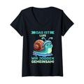 Damen Das Ist Luis Wir Joggen Gemeinsam Fitness-Kumpel T-Shirt mit V-Ausschnitt