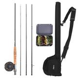 FISHING Pole Case Reel Combo 9 Fly Rod Combo With Carry Fly Kit Flies Complete Fly 20 Flies Case - By - Combo Set 9-ft Combo Rod And Reel Combo Carry Ideal Pole Case Easy Rod Reel And Carry To