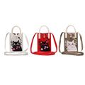 Cat Pattern Shoulder Bag Mini Handbag Hot Selling Fashion Vintage Knitted Hand Bag Colorful Cotton Thread Women's Tote Bags