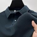 Men's Polo Shirt Golf Shirt Casual Holiday Classic Short Sleeve Fashion Basic Plain Button Summer Regular Fit Light Yellow Dark Grey Black White Navy Blue Light Grey Polo Shirt