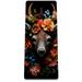 Floral Animal TPE Yoga Mat - Extra Large 32x72 in/80x183 cmx0.8 cm Non-Slip Thick Exercise Mat for Men & Women - Eco-Friendly Workout Mats for Home Gym Pilates and Meditation - Black Pink