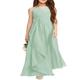 Girls A-Line Halter Dress Junior Bridesmaid Flower Girl Flowy Chiffon Maxi Dresses Wedding Party Pageant Gown