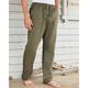 Men's Linen Pants Trousers Summer Pants Beach Pants Pocket Drawstring Elastic Waist Plain Comfort Breathable Daily Holiday Vacation Hawaiian Boho ArmyGreen