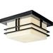 QCAI Tremillo 11.5 Outdoor Semi Flush Light in Black 2-Light Exterior Ceiling Light with Satin Etched Cased Opal Glass (11.5 W x 6.5 H) 49206BK