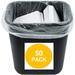 50 Small to Medium Trash Bags | 7-8-9-10 Gallon Trash Bags | 24 x 24 Clear Garbage Bags - Commercial Waste Basket Trash Bags | Bulk Plastic Bathroom Trash Can Liners | Office Shredder Bags