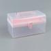 Lloopyting Pink storage tote Pink clear storage bins Pink totes for storage Handle Clear Plastic Multipurpose Portable Handled Organizer Storage Box