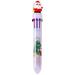 NANDIYNZHI home & kitchen Cartoon Christmas 10 Color Ballpoint Pen Christmas Student Stationery Gift Cute Press Color Pen Ten Color Pen 1ml Aï¼ˆClearanceï¼‰