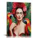 Nawypu Frida Kahlo Wall Art Print Home Decor Framed Poster Wall Art Canvas Artwork for Living Room Pictures for Bedroom Painting (Ready to Hang Frida Kahlo W/Birds)