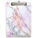 Hongri Plastic Clipboard Standard A4 Letter Size Clip Board for Students Teacher Kids Low Profile Clip Decorative Clipboards Cute Clip Boards Custom Pattern School Suppliesï¼ŒCrack Marble