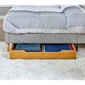 MUSEHOMEINC Solid Wood Under Bed Storage Drawer with 4-Wheels for Bedroom Wooden Underbed Storage Organizer Suggested for Queen and King Size Platform Bed