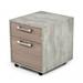 Benjara Faux Concrete File Cabinet with Wooden Front 2 Drawers Gray