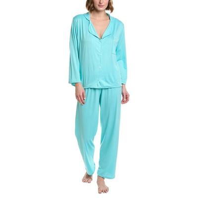 2pc Barcelona Silk-blend Pajama Set - Blue - ANNA ...