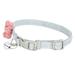 Pet Pig Collar Adjustable Pet Cute Polyester Collar with Artificial Flower and BellGray