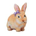Bunny Rabbit - Hare - Lavender Bow - Embroidered Patch /Iron on Applique