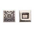 Braided Leather Positioning Silver Findings Antique Silver-Plated Symmetrical Paisley Patterned Square Slider Beads 10pcs