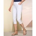 Draper's & Damon's Women's Soft Stretch Denim Embellished Capri - White - XL - Misses