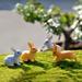 Ludlz 2Pcs Mini Animals Miniature Ornament Kits Set for DIY Fairy Garden Dollhouse Dcor Rabbit Ornament Miniature Figurine Fairy Garden Terrarium Landscape Decor