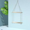 WEMDBD Woven Hanger Plant Hanger Shelf Floating Plant Shelf Indoor Planter Shelf Floating Shelf For Plants Flowerpot Stands Plant Display Rack Wood Storage Fence