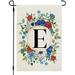 4th of July Monogram Letter C Patriotic Garden Flag Floral 12x18 Inch Double Sided Memorial Independence Day Outside Small Burlap Family Last Name Initial Yard Decoration CF874-12