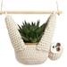 Uqiangy Macrame Plant Hanger Crochet Sloth Hanging Planter Sloth 5 Inch Animal Wall Hanging Plant Holder Home Decor Indoor Outdoor Plants Succulent Giftsï¼ˆBeigeï¼‰