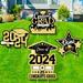 ssailue decor Graduation Yard AIF4 Signs with Stakes Gold and Black Class of 2024 Outdoor Lawn Decorations Congrats Grad Yard Signs for High School College Party Supplies(4 Pieces)