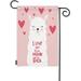 YCHII Llama Garden Flag Cute White Alpaca Red Love Heart Quote I Love You to The Moon and Back Home Flags Double-Sided Banner Welcome Yard Flag Outdoor Decor. Lawn Villa