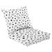 Outdoor Deep Seat Cushion Set 24 x 24 Star seamless pattern Repeating black stars white Repeated simple Deep Seat Back Cushion Fade Resistant Lounge Chair Sofa Cushion Patio Furniture Cushion