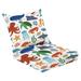 Outdoor Deep Seat Cushion Set 24 x 24 Sea ocean animals seamless pattern Cute dolphin whale crab seahorse Deep Seat Back Cushion Fade Resistant Lounge Chair Sofa Cushion Patio Furniture Cushion