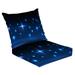 Outdoor Deep Seat Cushion Set 24 x 24 Night sky seamless pattern blue glowing stars Deep Seat Back Cushion Fade Resistant Lounge Chair Sofa Cushion Patio Furniture Cushion