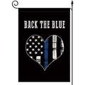 YCHII Back The Blue Garden Flag Police Thin Blue Line Heart Black Lives Matter Flag Vertical Double Sided Black Civil Rights Love is Love Rustic Farmland Holiday Burlap Outdoor Decor