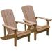 Cozyhom Plastic Adirondack Chairs Set of 2 All Weather Resistant Poly Lumber Fire Pit Chairs Composite Adirondack Chairs with Wood Grain for Outdoor Patio Deck