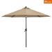 Ulax furniture 11 Ft Outdoor Tiltable Round Market Sunbrella Umbrella with Aluminum Pole and Crank Heather Beige (Stand Not Included)