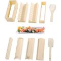 Sushi Making Kit Complete Sushi Set for Beginners 10 Pieces Plastic Sushi Maker Tool with 8 Sushi Roll Mold Shapes DIY Home Sushi Tool Sushi Rolls