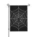 TEQUAN Dark Gray Spider Web Halloween Garden Flags 18 x 12 inch Double Sided Linen Outdoor Flag for Holiday Farmhouse Yard Home Decor