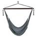 Drevy Indoor/Outdoor Caribbean XL Hanging Hammock Chair - Soft-Spun Polyester Rope - 300-Pound Capacity - Gray