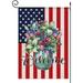 Spring Home Decorative Welcome America Patriotic Rustic Garden Flags Double Sided Floral Burlap Welcome Seasonal Holiday Gift Rustic Farmland House Yard Lawn Outdoor Decor